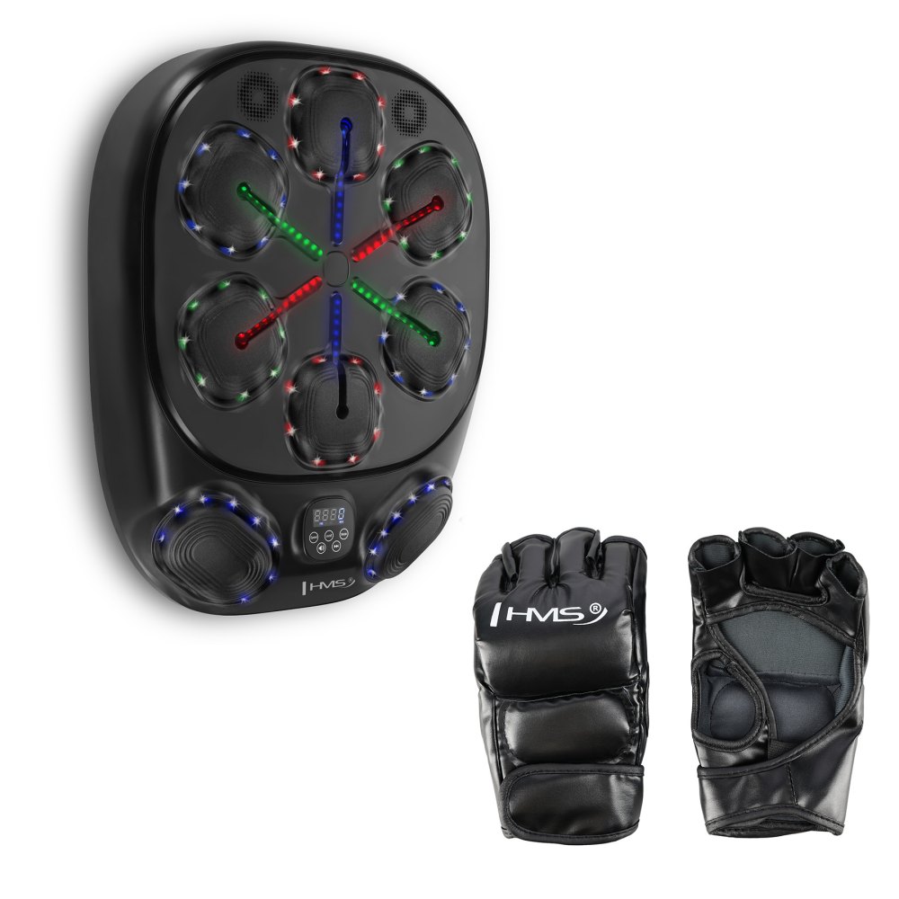 Elektronický boxerský terč HMS TB10 s LED, Bluetooth a rukavicami (Music Boxing Machine)