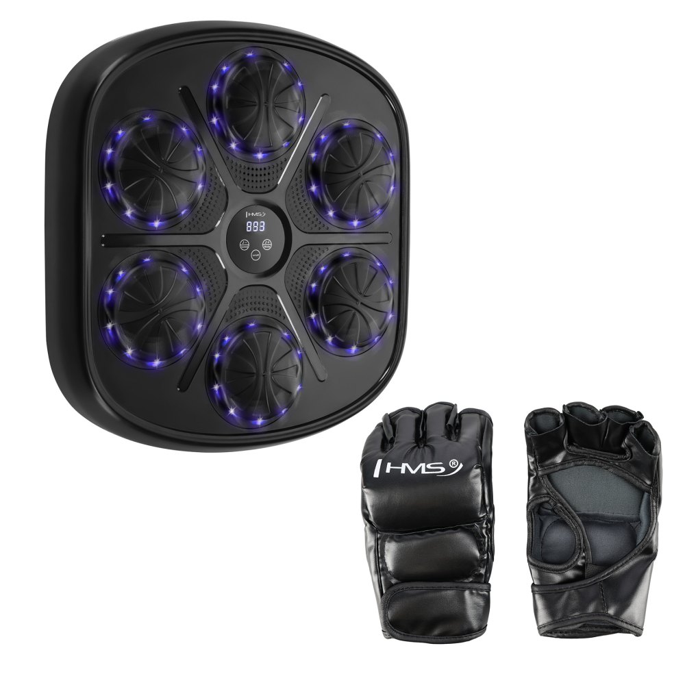 Elektronický boxerský terč HMS TB03 s LED, Bluetooth a rukavicami (Music Boxing Machine)