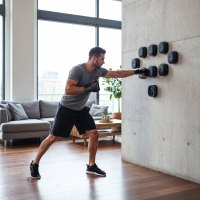 Elektronický modulárny boxerský terč HMS TB05 s LED, Bluetooth a rukavicami (Music Boxing Machine)