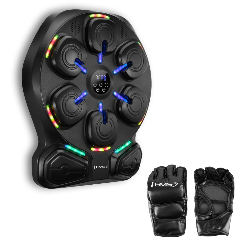 Elektronický boxerský terč HMS TB13 s LED, Bluetooth a rukavicami (Music Boxing Machine)