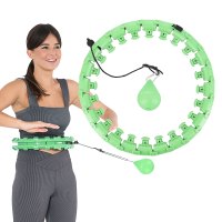 Masážna hula hoop obruč HMS HHW01 so závažím zelená