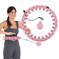 Masážna hula hoop obruč HMS HHW01 so závažím ružová