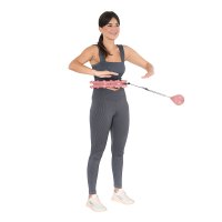 Masážna hula hoop obruč HMS HHW01 so závažím ružová