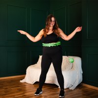 Masážna obruč HMS HHW12 plus size so závažím zelená