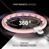 Masážna obruč HMS HHM15 so závažím, magnetmi a počítadlom ružová