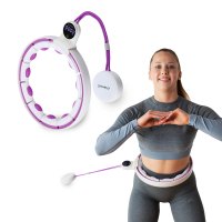 Masážna hula hoop HMS HHM17 so závažím, magnetmi a počítadlom biela/fialová