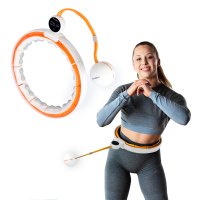 Masážna hula hoop HMS HHM21 so závažím, magnetmi a počítadlom biela/oranžová