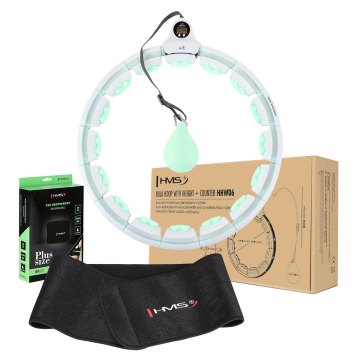 Sada masážnej obruče HMS HHW06 so závažím a počítadlom a zoštíhľujúceho pásu BR163 zelená