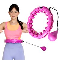 Súprava masážnej obruče ONE Fitness OHA01 so závažím a zoštíhľujúcého pásu BR125 fialová