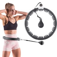 Sada masážny hula hoop HMS HHW06 čierny so závažím a počítadlom a zoštíhľujúceho pásu BR163 plus size