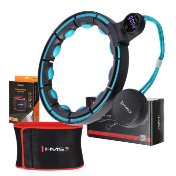 Súprava masážna hula hoop so závažím HHM17 a zoštíhľujúceho pásu BR163 čierna/tyrkysová