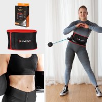 Súprava masážna hula hoop so závažím HHM17 a zoštíhľujúceho pásu BR163 čierna/tyrkysová