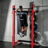 Multifunkčný skladací posilňovací stojan - Power Rack HMS KLT34 červený