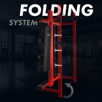 Multifunkčný skladací posilňovací stojan - Power Rack HMS KLT34 červený
