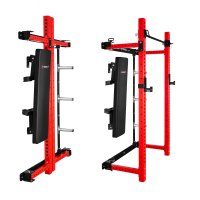 Multifunkčný skladací posilňovací stojan - Power Rack HMS KLT34 červený