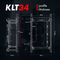 Multifunkčný skladací posilňovací stojan - Power Rack HMS KLT34 červený