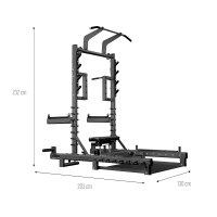 Multifunkčný stojan s platformou na zdvíhanie činiek a hip thrust HMS SMP01