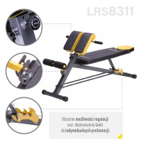 Lavička s hyperextenziou a opierkou HMS Premium LSR8311