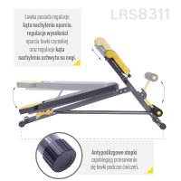 Lavička s hyperextenziou a opierkou HMS Premium LSR8311