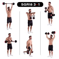 Jednoručná / obojručná variabilná činka / kettlebell HMS SGR18 PRO SET 2v1 40 kg