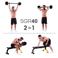 Jednoručná / obojručná variabilná činka HMS SGR40 PRO SET 2v1 40 kg