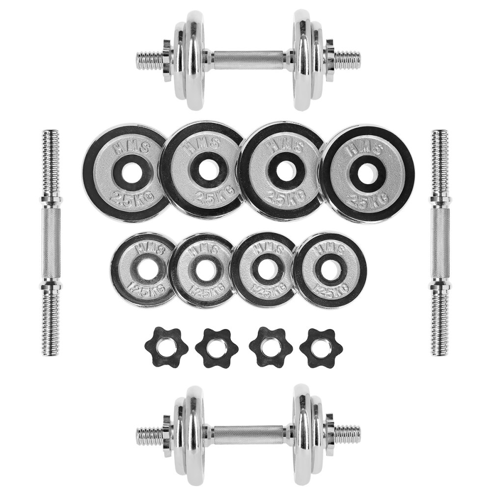Činkový set v kufri HMS STC-20, chrómovaný, 20 kg