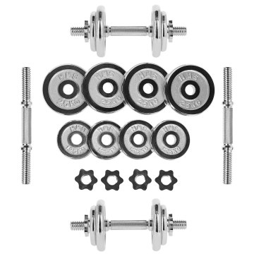 Činkový set v kufri HMS STC-20, chrómovaný, 20 kg