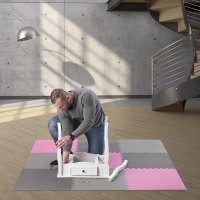 Ochranná puzzle podložka MP10 ružovo-šedá