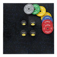 Gumová fitness podlaha AbiFloor POS15 čierna / modrá - 2. akosť