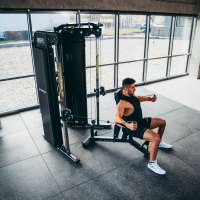 Gumová fitness podlaha AbiFloor POS25 čierna / biela - 2. akosť