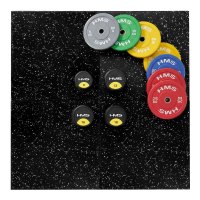 Gumová fitness podlaha AbiFloor POS25 čierna / biela - 2. akosť