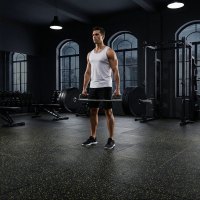 Gumová fitness podlaha AbiFloor POS35 čierna / žltá - 2. akosť