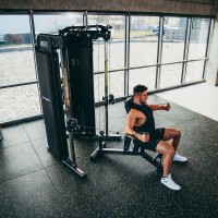 Gumová fitness podlaha AbiFloor POS35 čierna / žltá - 2. akosť