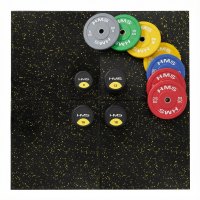 Gumová fitness podlaha AbiFloor POS35 čierna / žltá - 2. akosť