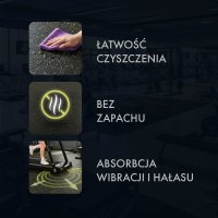 Gumová fitness podlaha AbiFloor POS35 čierna / žltá - 2. akosť