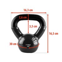Kettlebell pokrytý vinylom HMS KNV04 4 kg, čierny