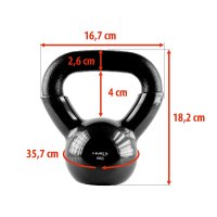 Kettlebell pokrytý vinylom HMS KNV06 6 kg, čierny