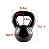Kettlebell pokrytý vinylom HMS KNV08 8 kg, čierny
