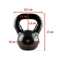 Kettlebell pokrytý vinylom HMS KNV12 12 kg, čierny