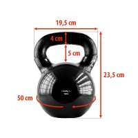 Kettlebell pokrytý vinylom HMS KNV16 16 kg, čierny