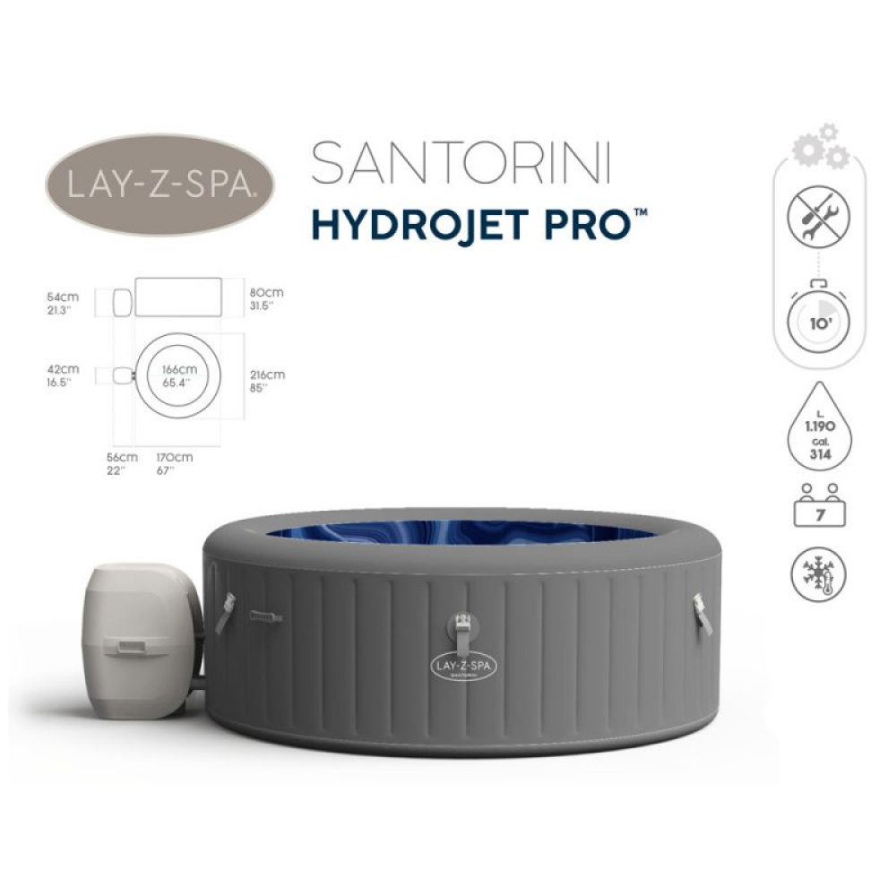 Bestway 60075 Santorini Hydrojet Pro Lay-Z-Spa - Obrázok 5